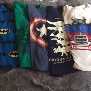 5 Boys T-shirt’s 3 s/s superhero 2 l/s size 4t